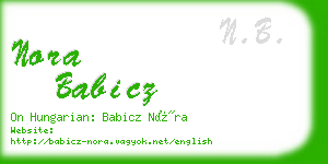 nora babicz business card